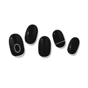 Zinipin Gellight Semi Cured Gel Nail Strips Black Mute CB00067